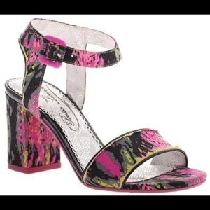 Poetic Licence Blk Fuschia Strappy Bay Breeze Heels